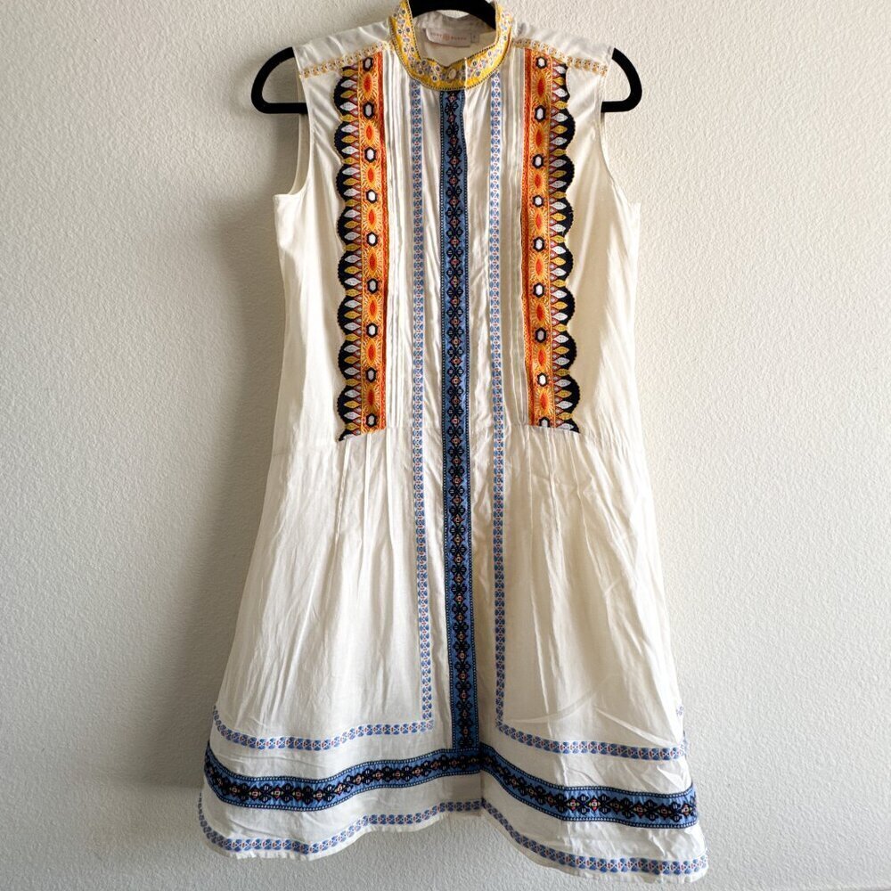 Tory Burch Embroidered Adriana Fit & Flare Dress Size 2 - Picture 5 of 15